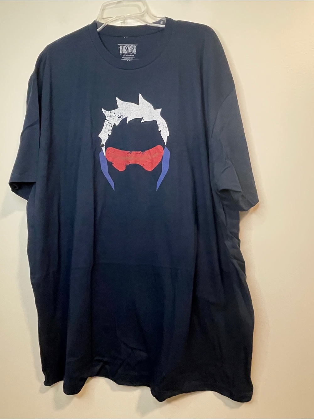 Blizzard Navy Overwatch Soldier SS Graphic Tee with Red & Purple Accent